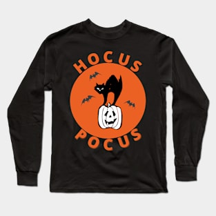 Halloween Cat & Pumpkin - Hocus Pocus Long Sleeve T-Shirt